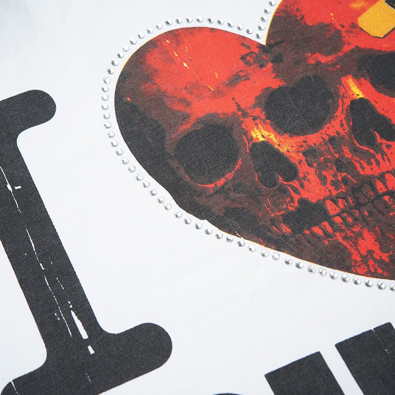 Rough Play T Shirts RoughPlay Love T-Shirt with rhinestones
