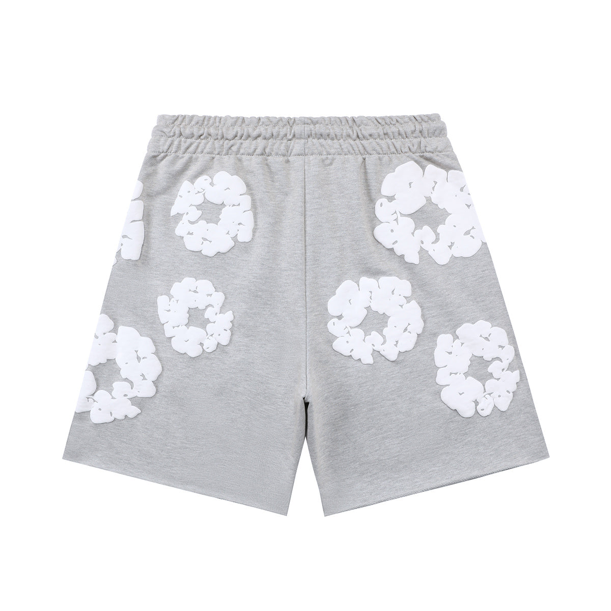 Denim Tears Heather Grey White Cotton Wreath Sweat Shorts