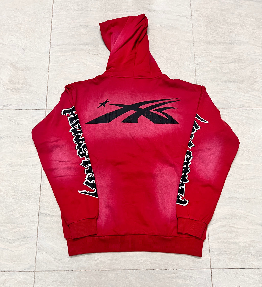 Hellstar Skull Mountain Vintage Washed Red Hoodie