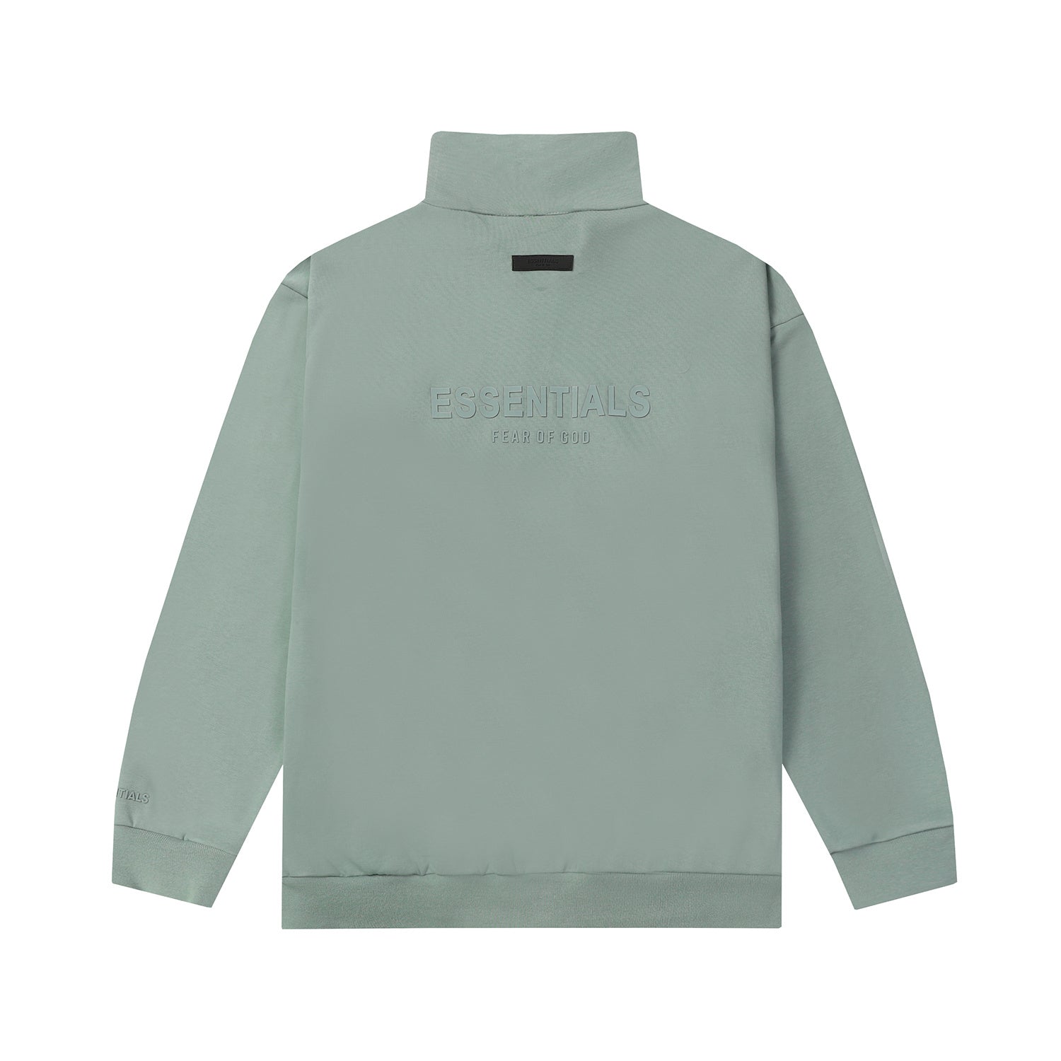 ESSENTIALS Fear Of God Sage Green Half Zip Mock Neck Sweatshirt