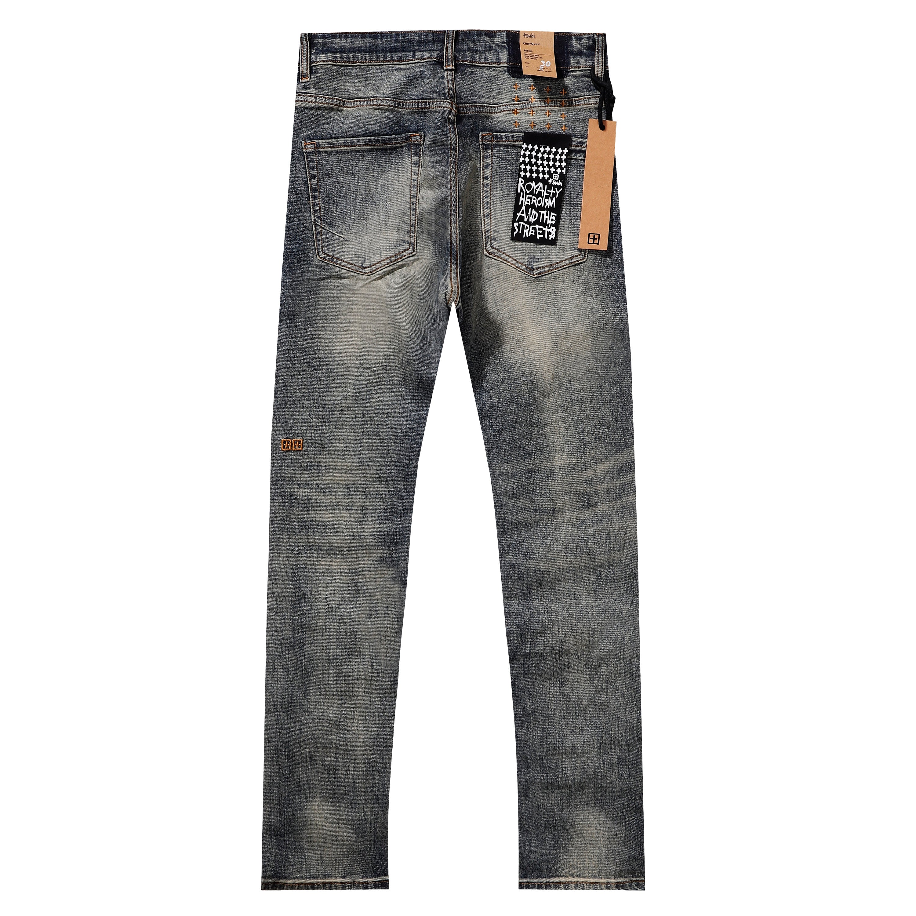 Ksubi Vintage Washed Side Cross Stitch Slim Jeans