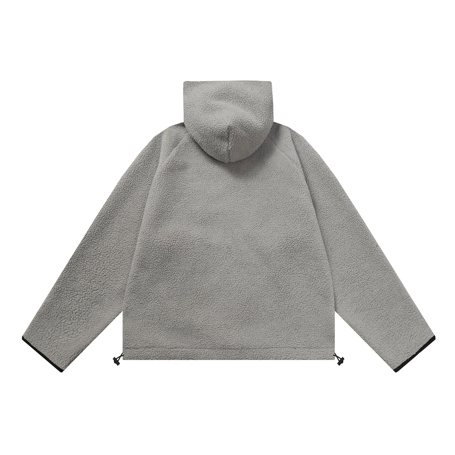 ESSENTIALS Fear Of God Gray Sherpa Half Zip Hooded Pullover