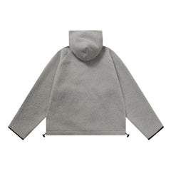 ESSENTIALS Fear Of God Gray Sherpa Half Zip Hooded Pullover