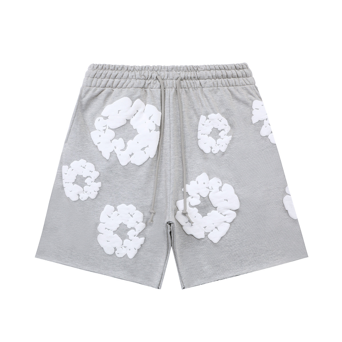 Denim Tears Heather Grey White Cotton Wreath Sweat Shorts