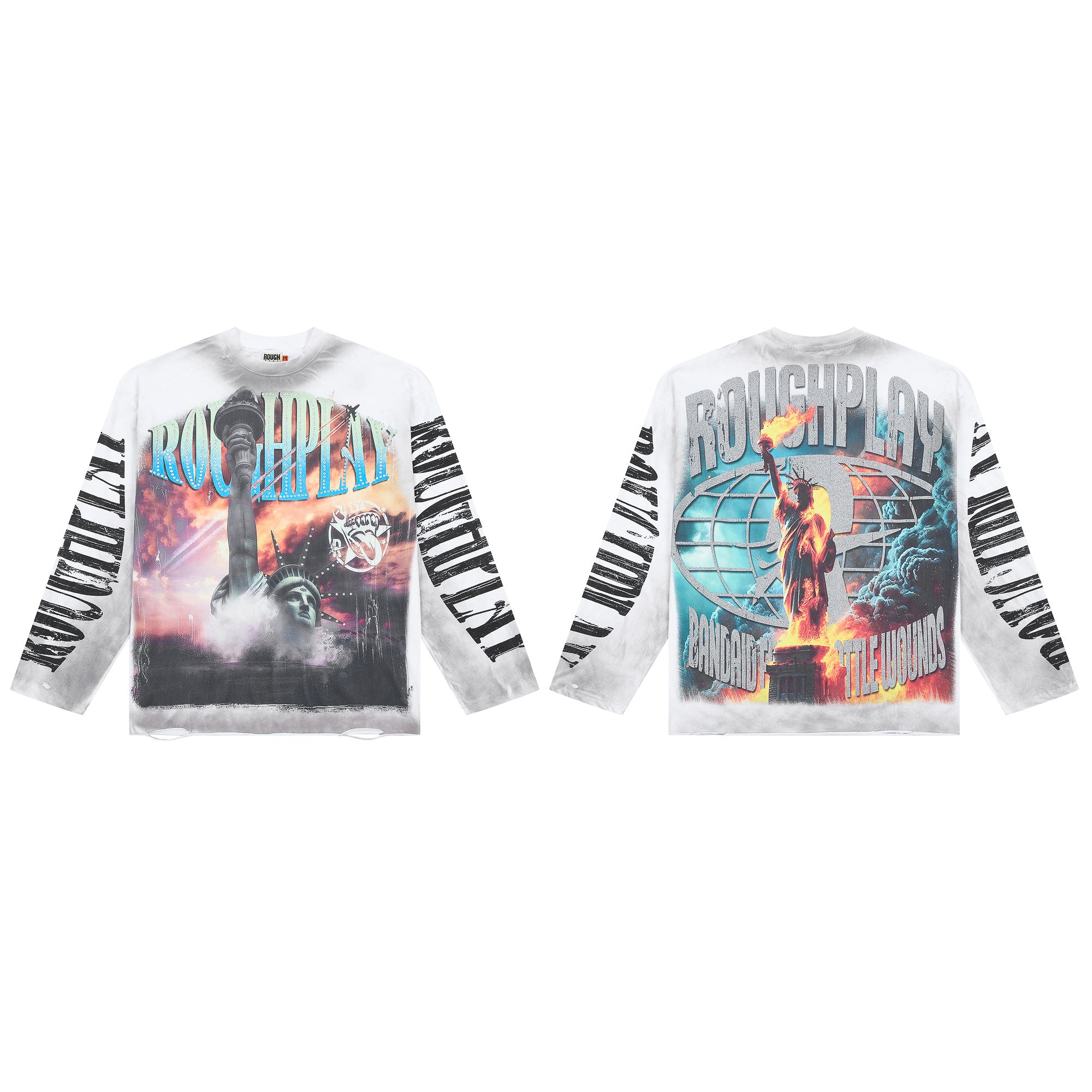 ROUGHPLAY Reversed Statue Of Liberty Vintage Long Sleeve Tee