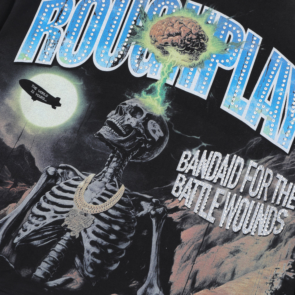 ROUGHPLAY Floating Brain Skeleton Vintage Long Sleeve Tee