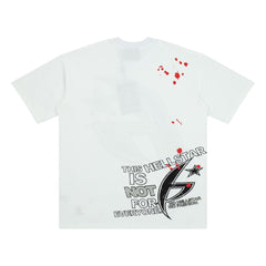 Hellstar Streamline H Star Red Splatter White Tee