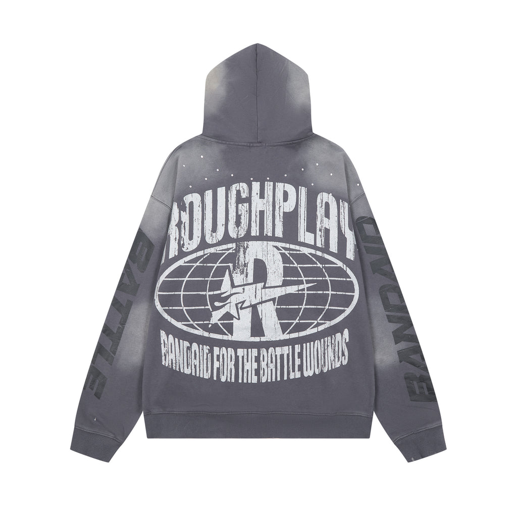 ROUGHPLAY Statue Portrait Washed Graphic Hoodie