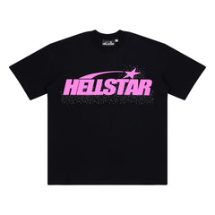 Hellstar Pink Shooting Star Logo Black Tee