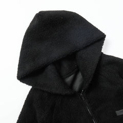 ESSENTIALS Fear Of God Black Sherpa Half Zip Hooded Pullover