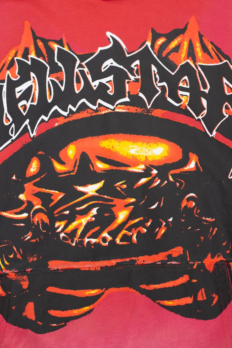 Hellstar Skull Mountain Vintage Washed Red Hoodie