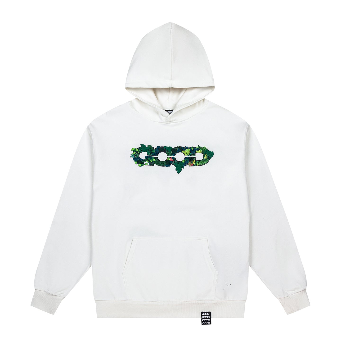 Tropical Jungle GOOD Letter White Hoodie