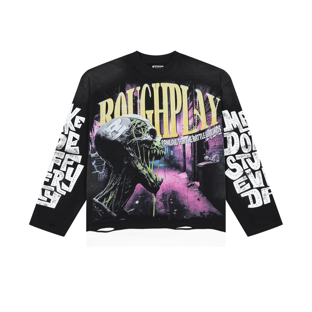 ROUGHPLAY Alley Zombie Skull Vintage Long Sleeve Tee