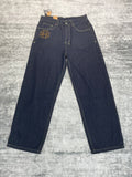 Ksubi Gothic Letter Embroidered Raw Denim Baggy Jeans