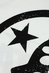 Hellstar Front Logo Back Circle Flame White Graphic Tee