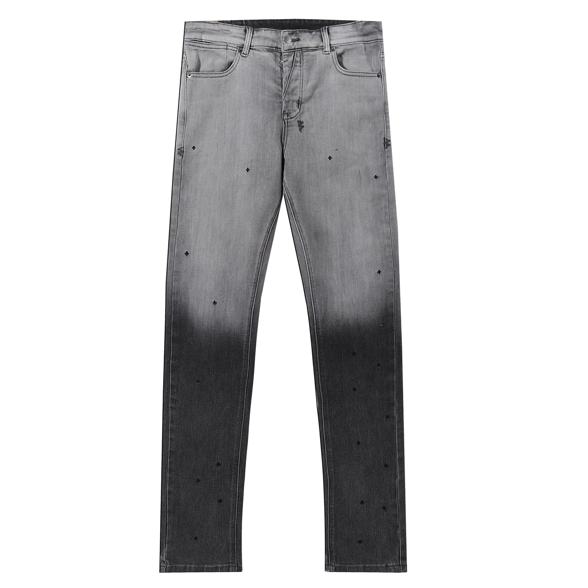 Ksubi Gradient DIP Dye Cross Print Slim Jeans