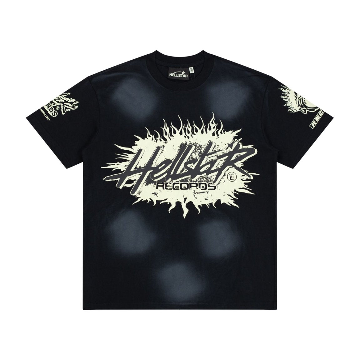 Hellstar Records Flame Vintage Washed Short Sleeve Tee