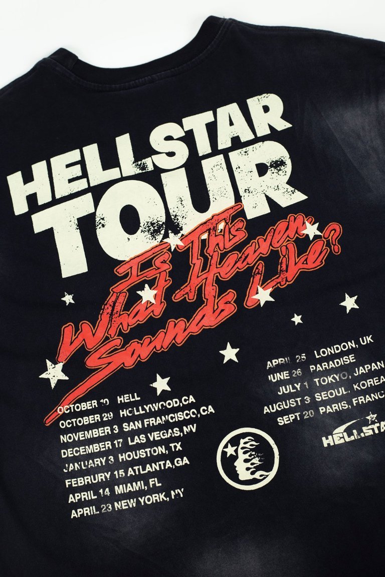 Hellstar Records Flame Script Vintage Washed Tee