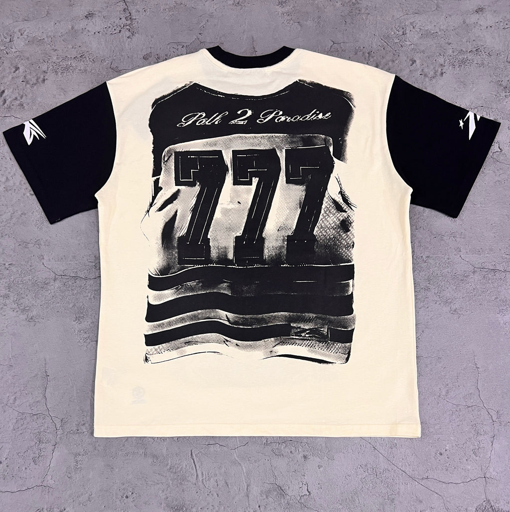 Hellstar Masked Portrait Raglan White & Black Tee