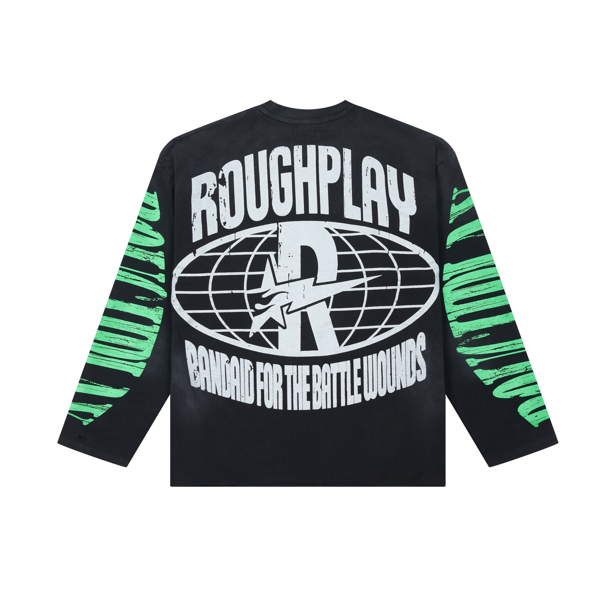 ROUGHPLAY Hip Hop Bandana Skeleton Vintage Long Sleeve Tee