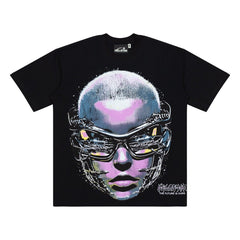 Hellstar Cyberpunk Goggle Portrait Black Tee