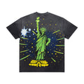Valley Dreams Statue Of Liberty Vintage Washed Double Sided Graphic Tee