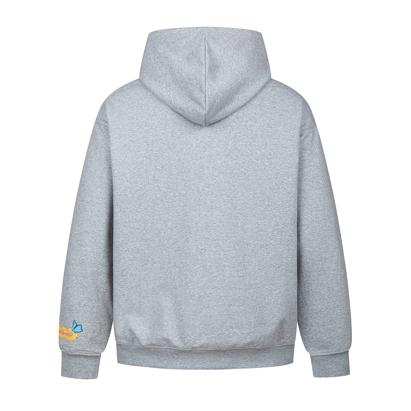 GOOD Scissors Floral Butterfly Print Gray Hoodie