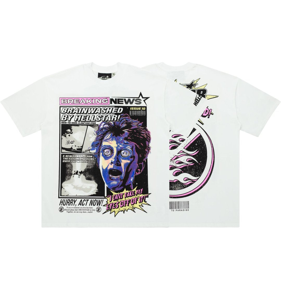 Hellstar Breaking News Comic White Tee