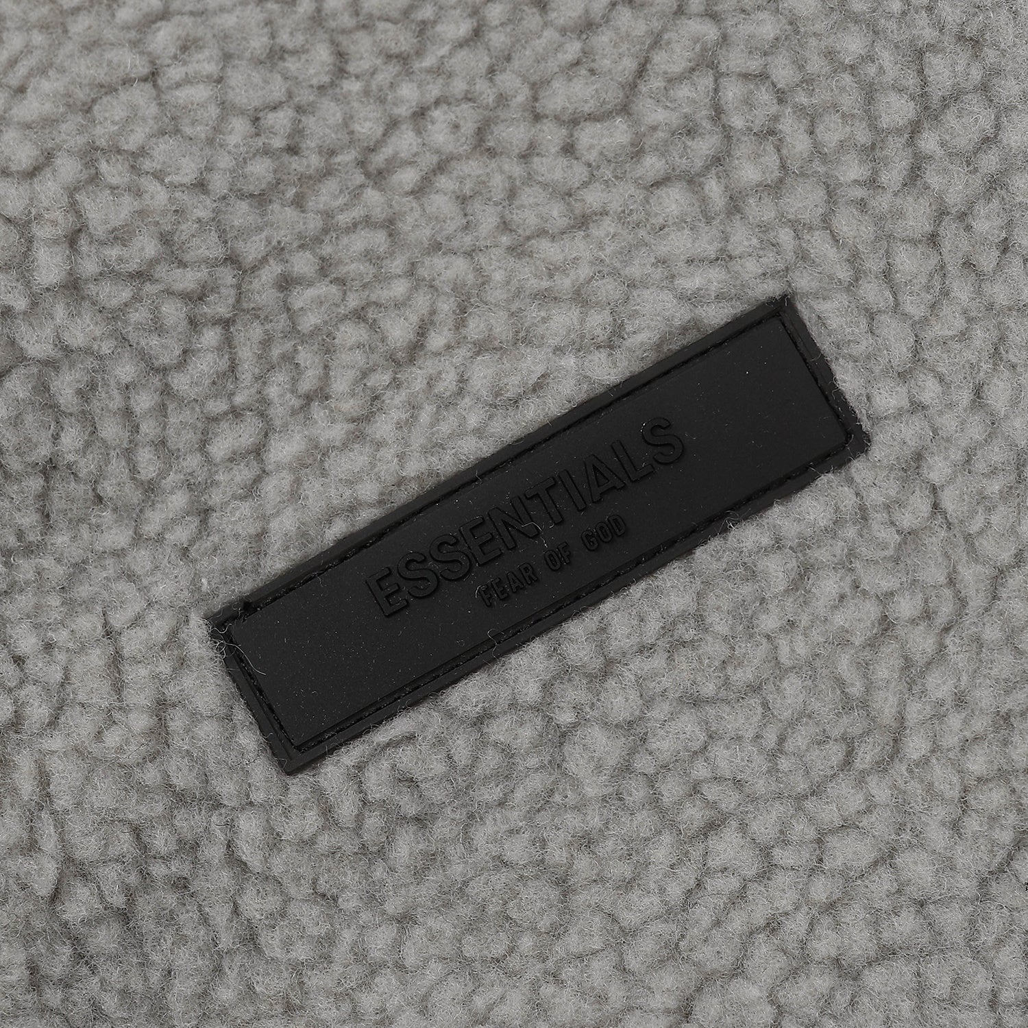 ESSENTIALS Fear Of God Gray Sherpa Half Zip Hooded Pullover