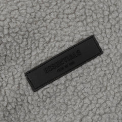 ESSENTIALS Fear Of God Gray Sherpa Half Zip Hooded Pullover