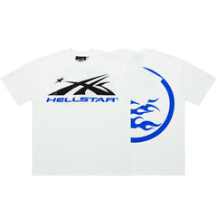 Hellstar Rocket Star Blue Logo White Tee