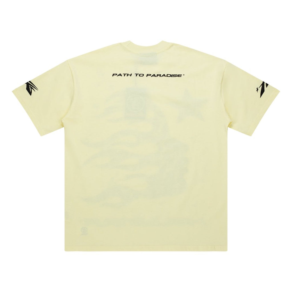 Hellstar Flame Lady Profile Cream Yellow Tee