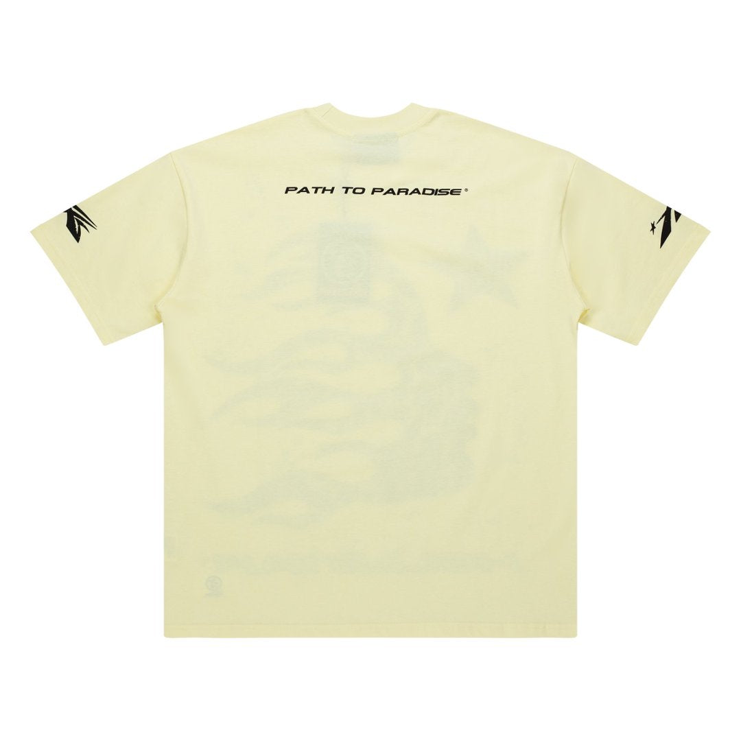 Hellstar Flame Lady Profile Cream Yellow Tee