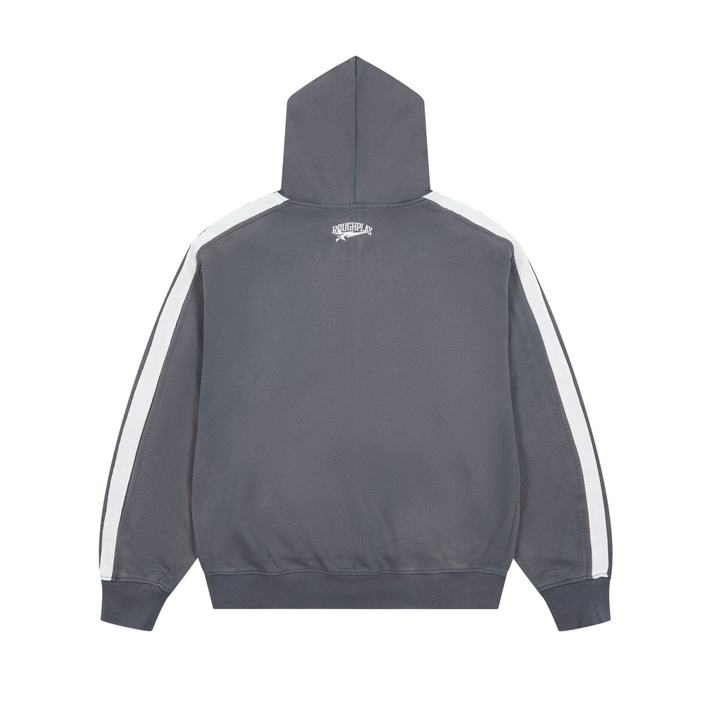 ROUGHPLAY Studded Stripe Vintage Zip-Up Hoodie