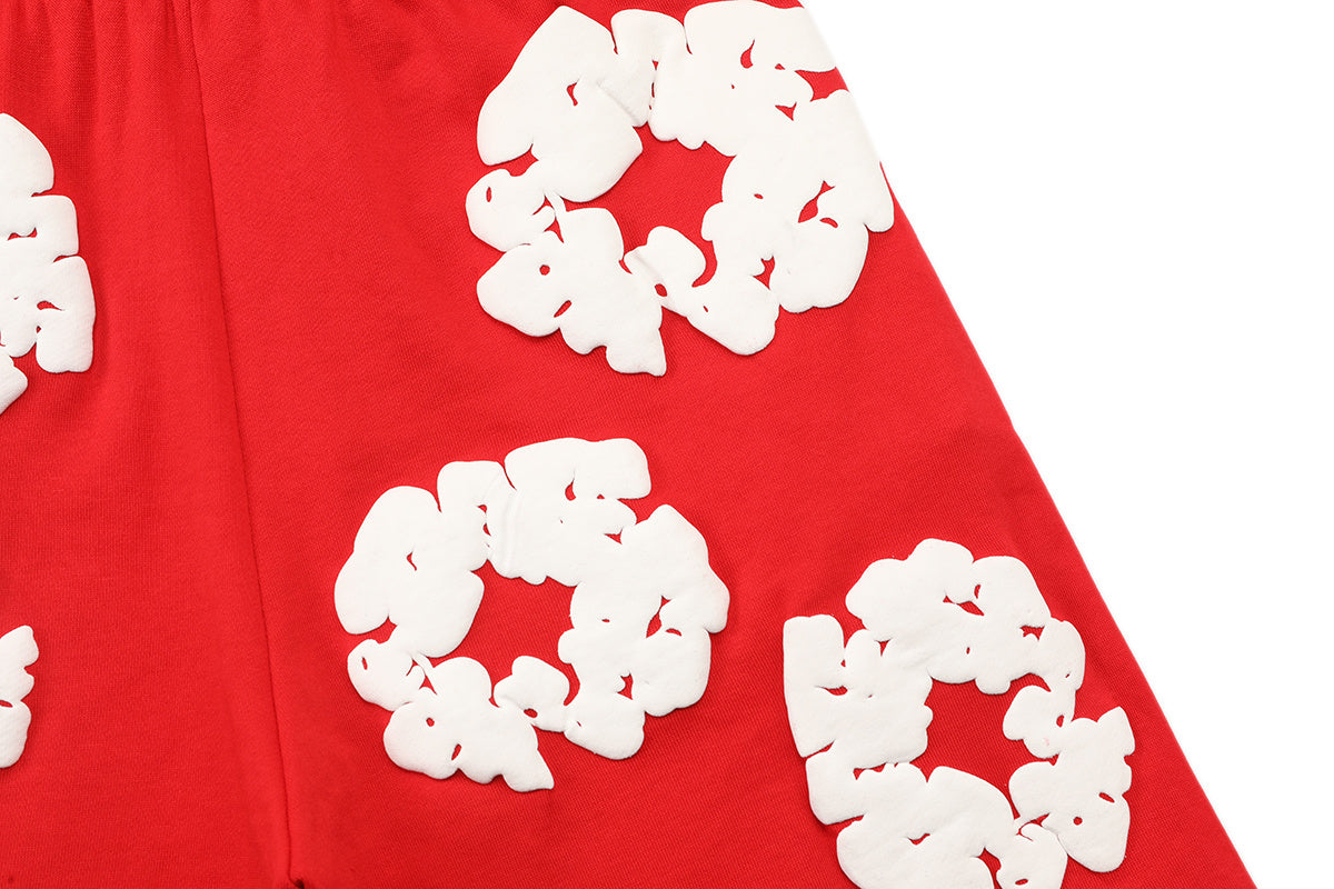 Denim Tears Red Cotton Wreath Sweat Shorts