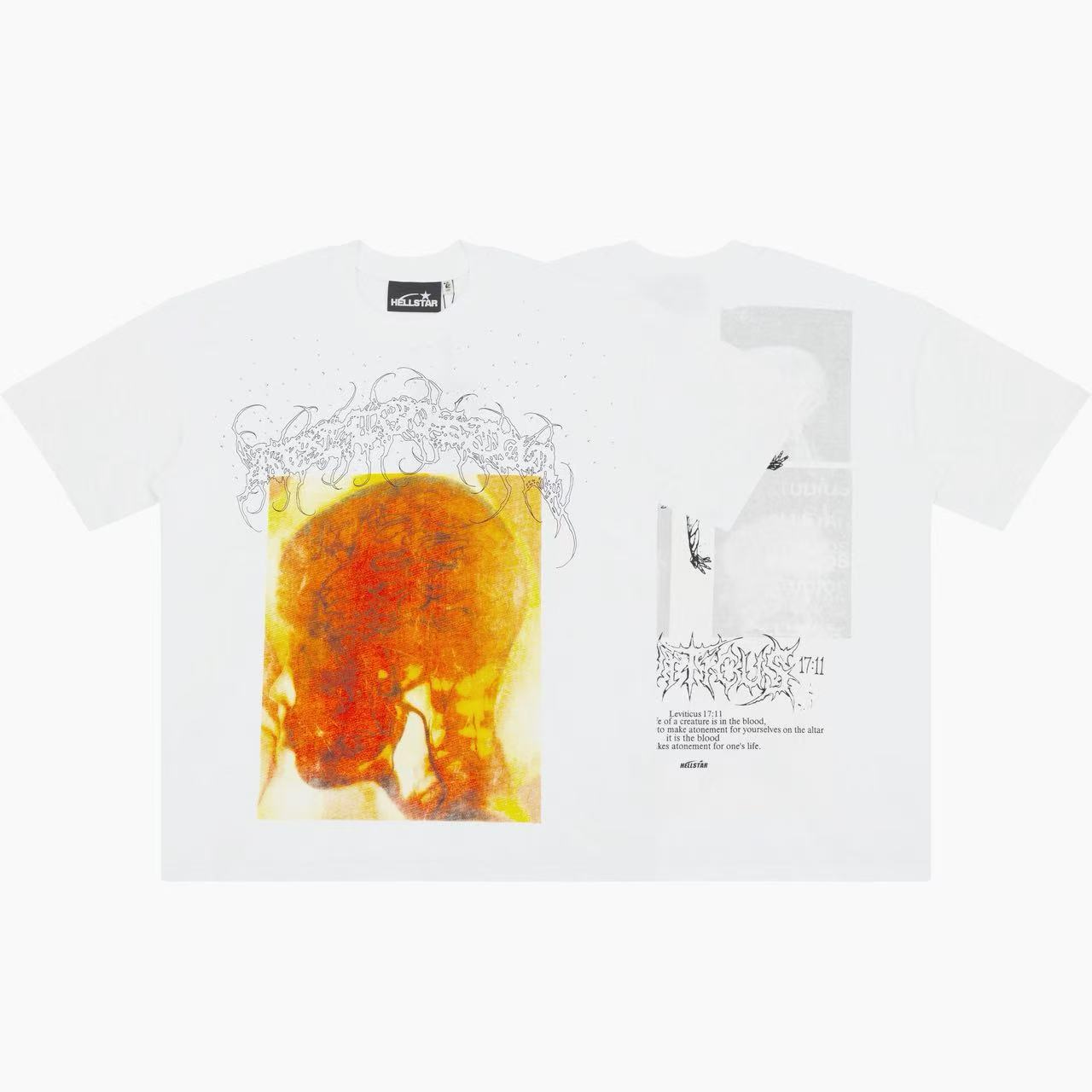 Hellstar Centipede Orange Head White Tee