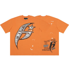 Hellstar Camo Star Blade Orange Vintage Tee