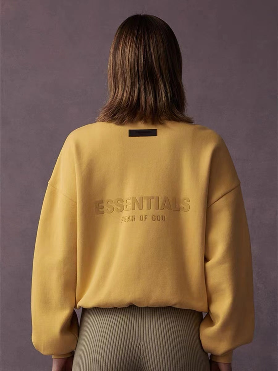 ESSENTIALS Fear Of God Butter Yellow Half Zip Mock Neck Sweatshirt