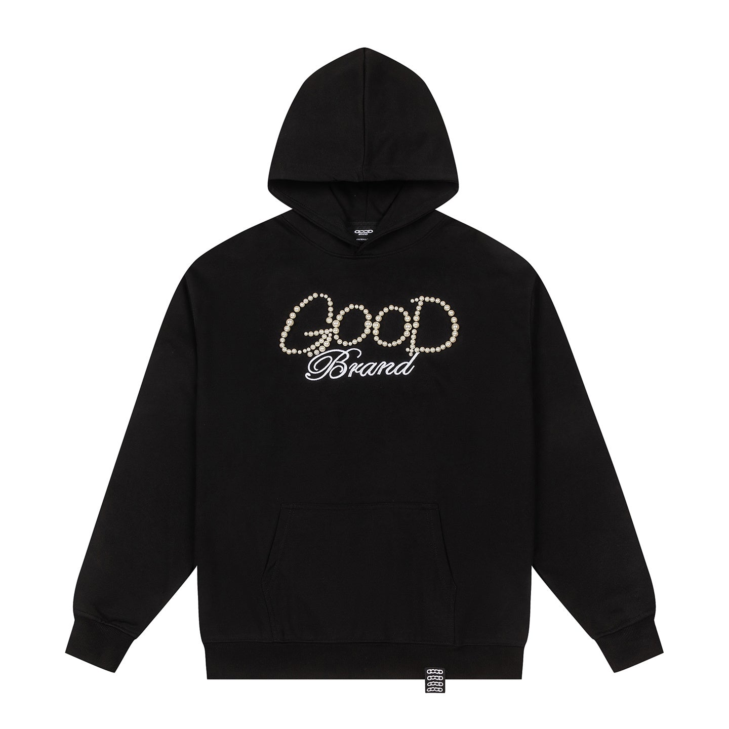 Good Brand Pearl Letter Black Hoodie