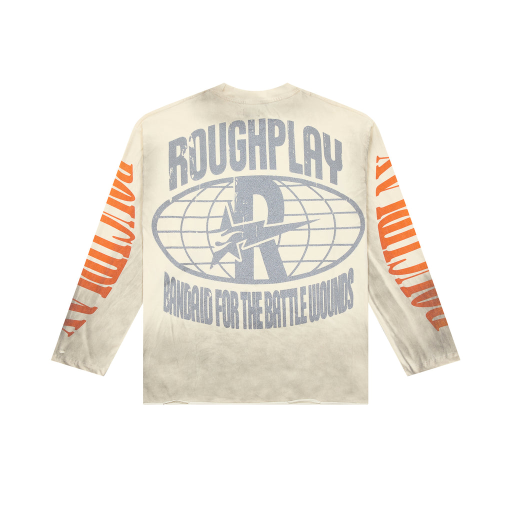 ROUGHPLAY Vintage Washed Statue Of Liberty Warning Tape Long Sleeve Tee