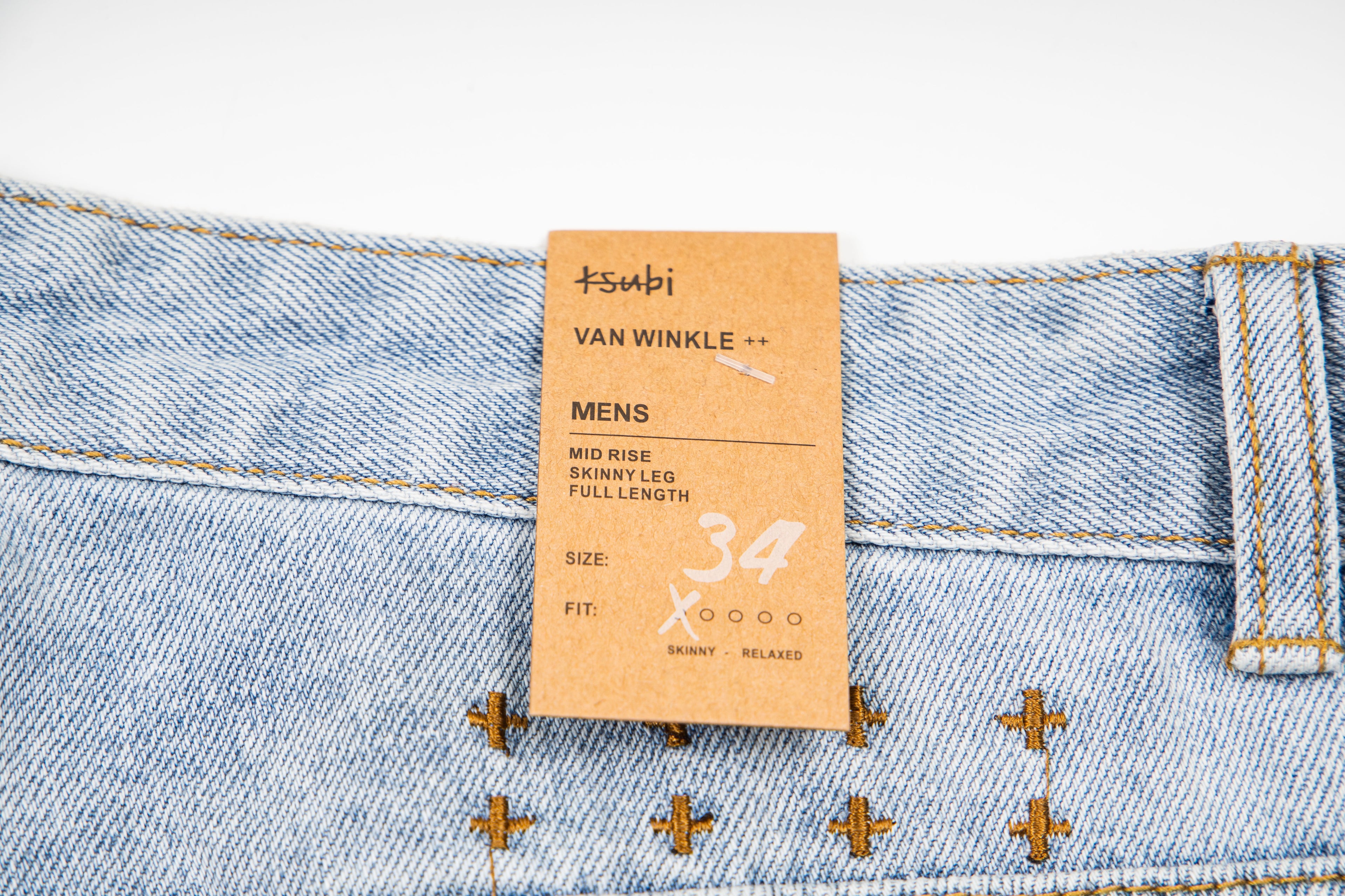 Ksubi Poker Suit Embroidery Light Wash Baggy Jeans