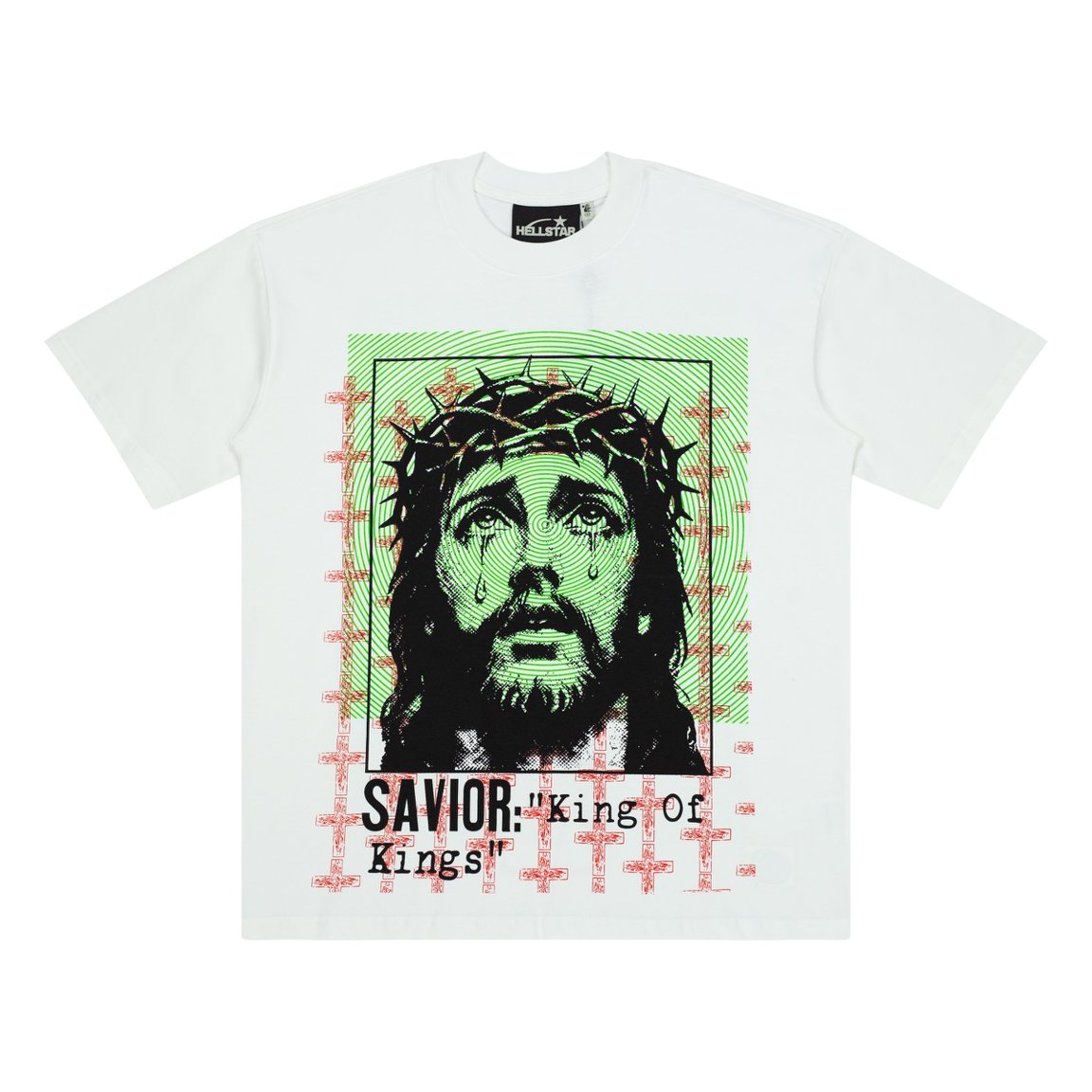 Hellstar Savior King Of Kings Jesus White Tee