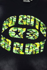 Hellstar No Guts No Glory Green Camo Gradient Black Tee