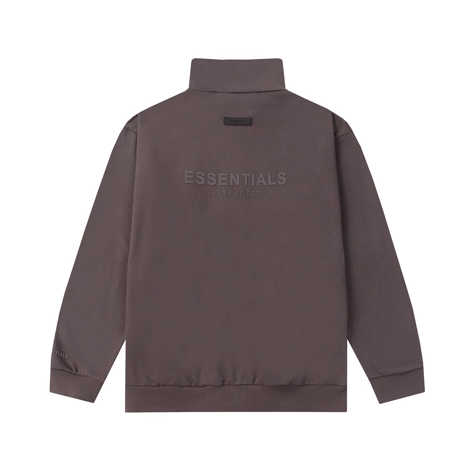 ESSENTIALS Fear Of God Dark Taupe Half Zip Mock Neck Sweatshirt