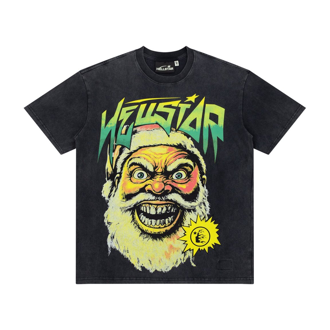 Hellstar Evil Santa Gradient Splash Double Sided Vintage Washed Tee
