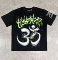 Hellstar Om Symbol Green Graffiti Black Tee