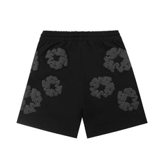 Denim Tears Black Cotton Wreath Sweat Shorts